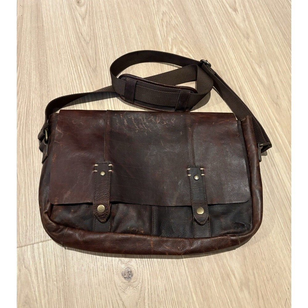 Buffalo Jackson Messanger Bag Brown Leather Crossbody Briefcase Laptop Messenger